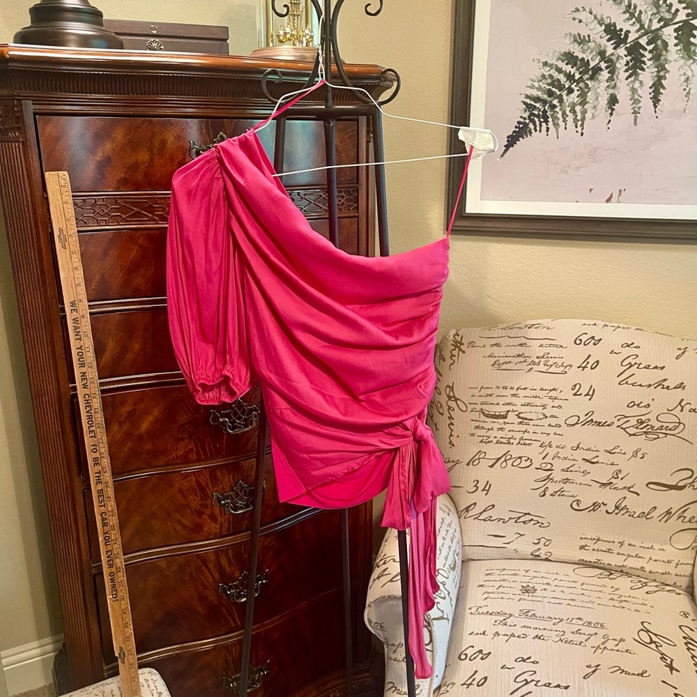 Dolan Fuchsia One-Shoulder Top